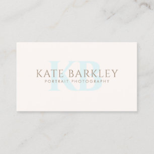 Cartão De Visita Letra Minúscula Elegante Monograma com Duas Letras