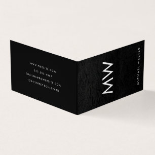 Cartão De Visita Letra Minúscula Monograma Faux Leather