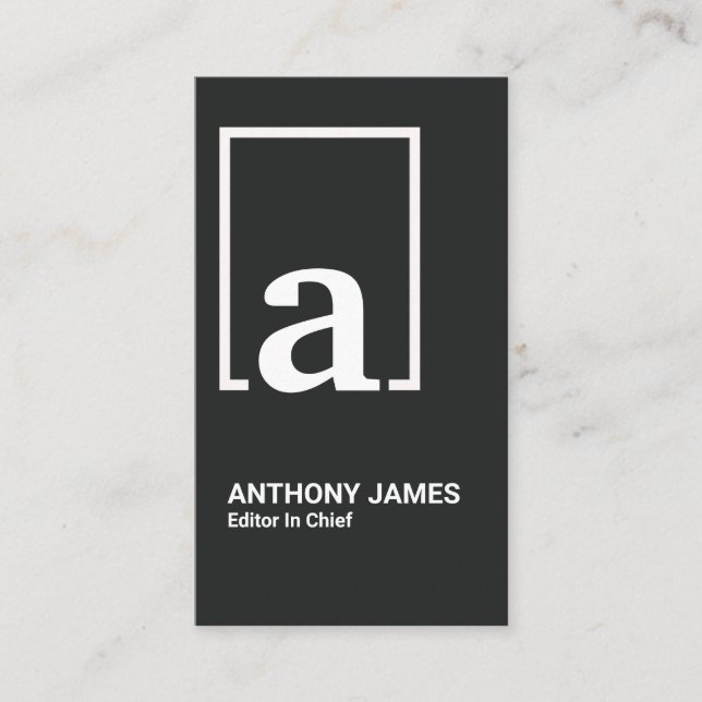 Cartão De Visita Letra Minúscula Monograma Simples (Frente)