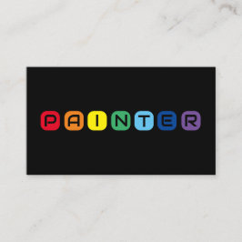Cartão De Visita Letras coloridas do arco-íris para pintores elegan
