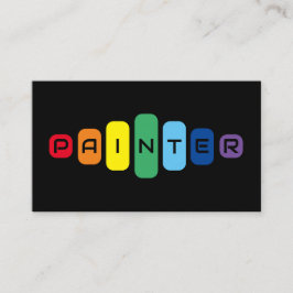 Cartão De Visita Letras coloridas do arco-íris para pintores elegan