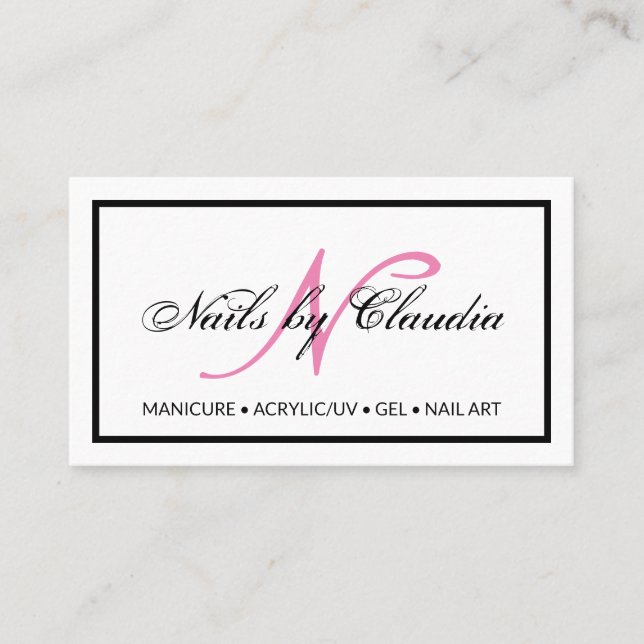 Cartão De Visita Letras de guiamento elegantes holográficas clássic (Frente)