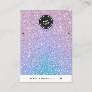 Cartão De Visita Letras de Logotipo Personalizadas do Unicorn Glitt