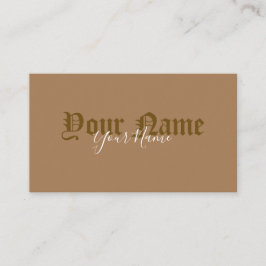 Cartão De Visita Letras marrom simplesmente elegantes e antigas