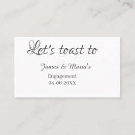 Cartão De Visita Let's toast to engagement party name date elegant 