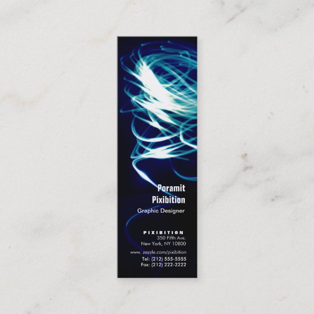 Cartão de visita leve do azul da pintura (Frente)