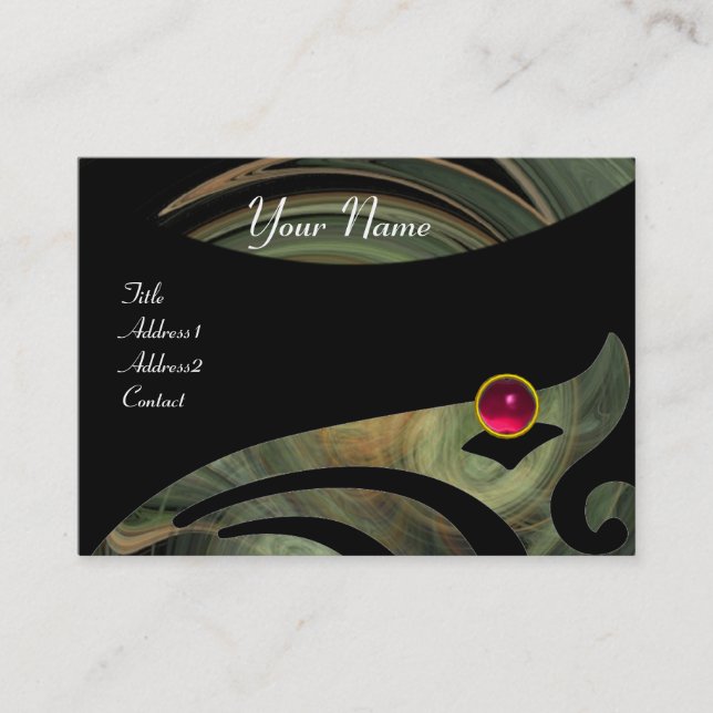 Cartão De Visita LEVE VORTEX RUBY cinza vermelha-rosa-negra amarela (Frente)