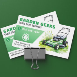 Cartão De Visita Lewn Care Landscaping Service Watercolor