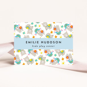 Cartão De Visita Lhamas bonitas, Kids Play Center, Centro de Ativid