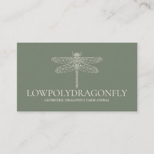 Cartão De Visita Libélula Baixa Poly Animal Sage Verde