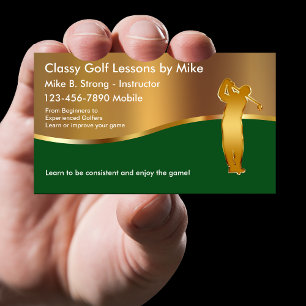 Cartão De Visita Lições de Golfe Elegantes