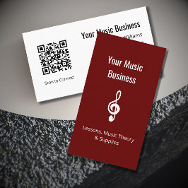 Cartão De Visita Lições de Música Treble Clef Código QR Simples Ver