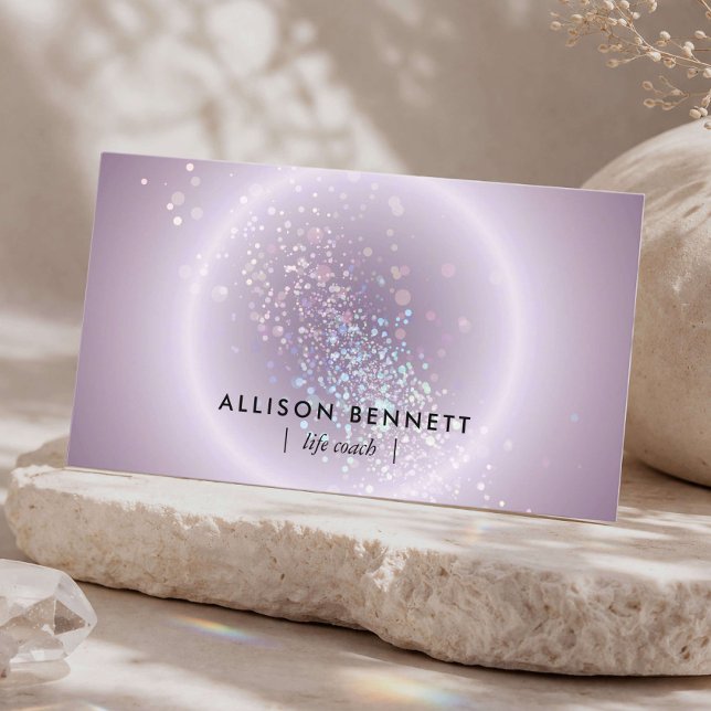 Cartão De Visita Life Coach Celestial Glow Minimal Soft Lavender (Criador carregado)