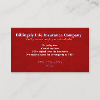 Cartão De Visita “Life Insurance” Business Card