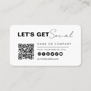 Cartão De Visita Ligação Minimalista Com O Código Qr Moderno Branco