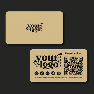 Cartão De Visita Ligação moderna minimalista com o logotipo e o cód