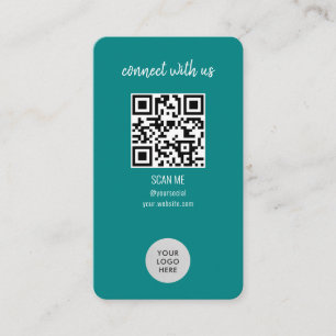 Cartão De Visita Ligação Teal Com O Código QR Dos Eua