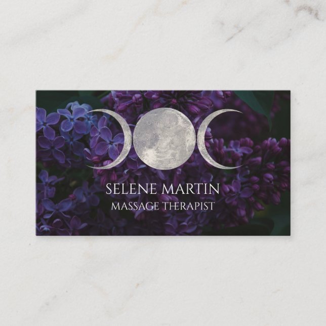Cartão De Visita Lilac and Triple Moon business card (Frente)