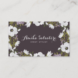 Cartão De Visita Lilac Anemone Blooms Personalizados Floral