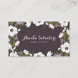 Cartão De Visita Lilac Anemone Blooms Personalizados Floral