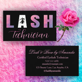 Cartão De Visita Lilac Cor-de-rosa-preto Design preto