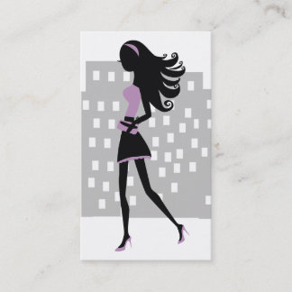 Cartão De Visita Lilac crepitante da menina | da cidade 311-Stylish