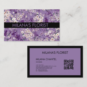 Cartão De Visita Lilac Daisy Flor moderna Tendência Flor Florista
