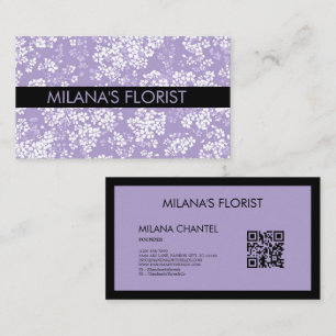 Cartão De Visita Lilac Daisy Flor Moderna Tendência Florista 