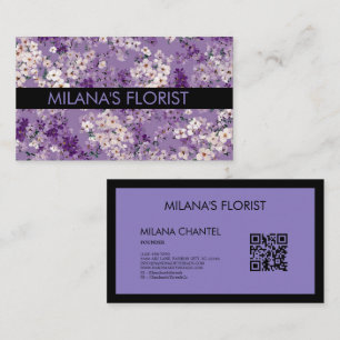 Cartão De Visita Lilac Daisy Flor Moderna Tendência Florista 