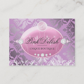 Cartão De Visita Lilac do monograma | de 311-Pink Delish 3,5 x 2,5