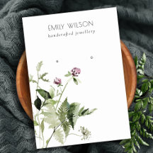 Lilac Wild Floral Fern Bunch Stud Earring Display