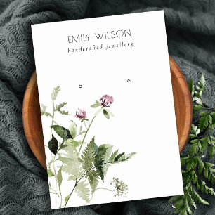 Cartão De Visita Lilac Wild Floral Fern Bunch Stud Earring Display
