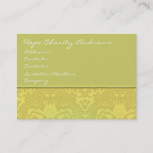 Cartão De Visita Limão e Damasco Dourado Floral -