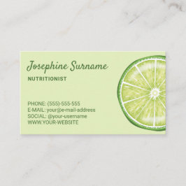 Cartão De Visita Limão Fruta Nutricionista Dieticiano Verde