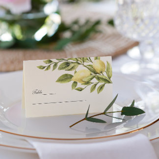 Cartão De Visita Limões e Folhas de Casamento elegante