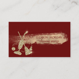 Cartão De Visita Limpa Dourada de vácuo com brilho,Vermelho com vas