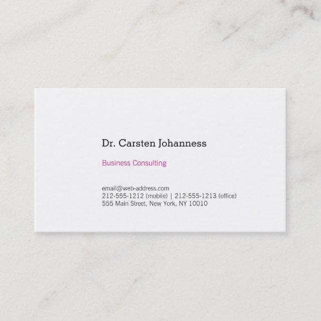 Cartão De Visita Limpa-te e rosa! (Frente)