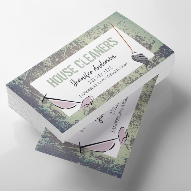 Cartão De Visita limpador de na moda (Criador carregado)