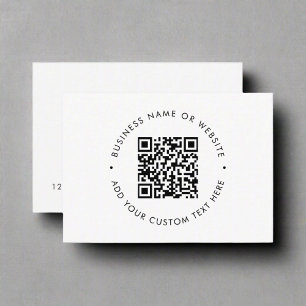 Cartão De Visita Limpar Promocional simples de código QR preto e br