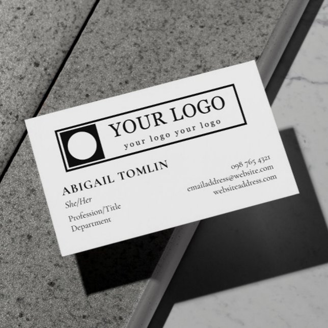 Cartão De Visita Limpe minimalista seu logotipo e seu conteúdo pess (Criador carregado)