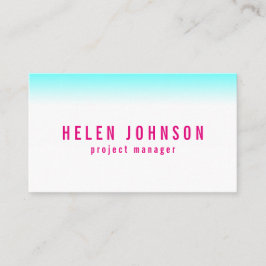 Cartão De Visita Limpe o inclinação do Aqua moderno e do rosa