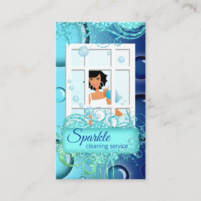 Cartão De Visita Limpeza das bolhas de brilho (Frente)
