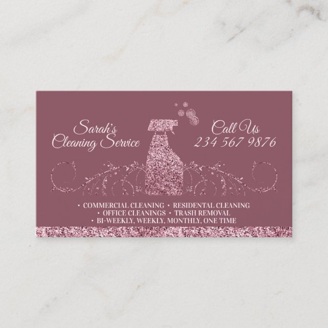 Cartão De Visita Limpeza de baloiço Janitorial (Frente)