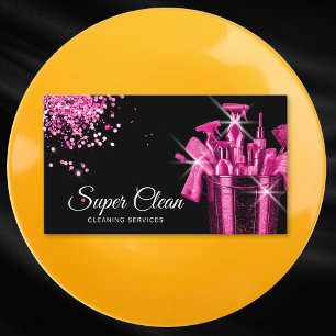 Cartão De Visita Limpeza De Casa Comercial Girly Pink