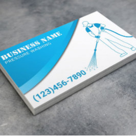 Cartão De Visita Limpeza de Energia Azul Moderna com Pressão