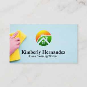 Cartão De Visita Limpeza de Mão Limpa   Logotipo para limpeza dom