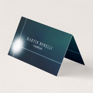 Cartão De Visita Limpeza de planície azul na moda Greeny