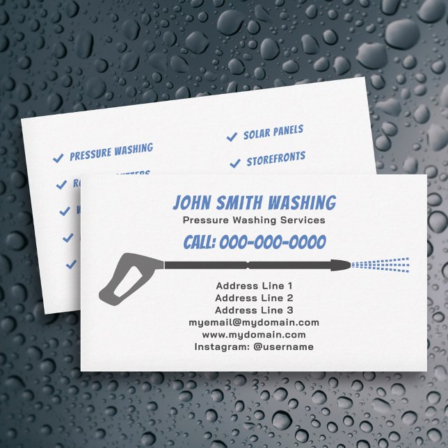 Cartão De Visita Limpeza de pressão e lavagem de energia (Pressure Washing Business Card)
