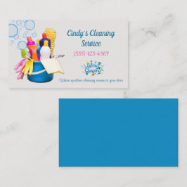 Cartão De Visita Limpeza de suprimentos Serviço de Limpeza de Desig