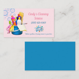 Cartão De Visita Limpeza de suprimentos Serviço de Limpeza de Desig